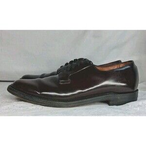 Vintage Florsheim Imperial Burgundy Cordovan Leather Plain Toe Blucher Shoe